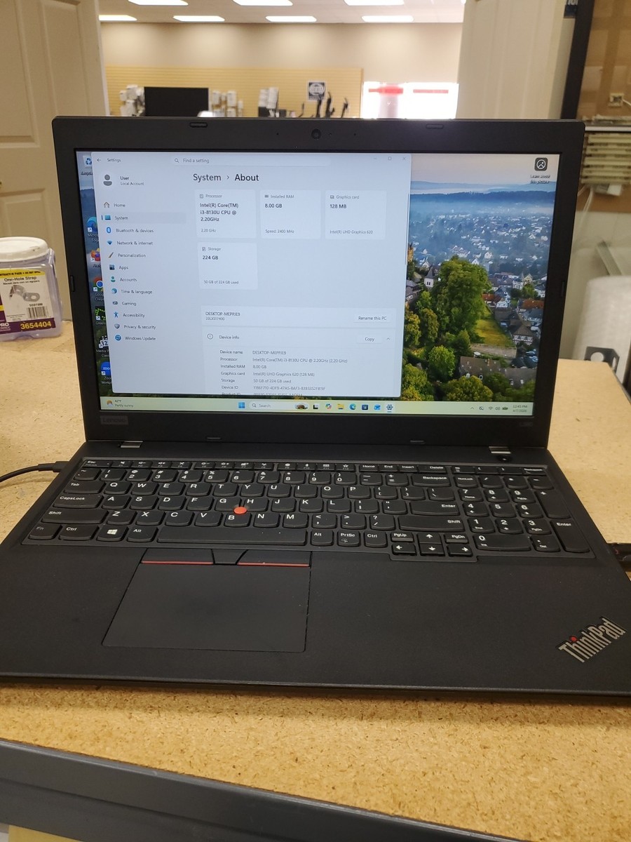 Lenovo ThinkPad L580 i3 8130U 8GB RAM 256gb Ssd Win 11 Pro 040726