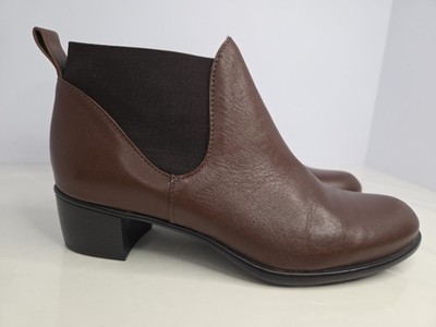 Munro Womens Shari Chelsea Boot Size 7 Brown Leather Block Heel NWOB Made In USA