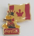 VINTAGE RARE 1980 COKE,CANADIAN FLAG COCA-COLA LAPEL PIN EXCELLENT CONDITION