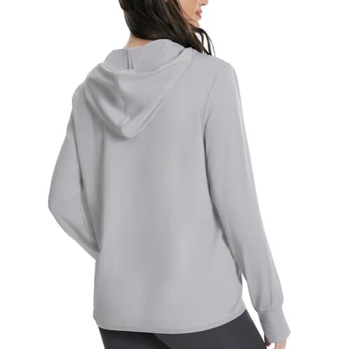 Women UPF 50+ UV Sun Protection Jacket Zip Up Hoodie Lightweight Small Grey - Picture 5 of 7