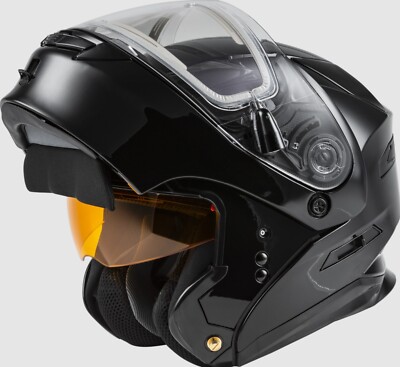 Gmax MD-01S Modular Snowmobile Helmet Heated Shield Black 3XL 72-6274  CLEARANCE
