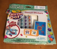 Crayola Glitter Dots Sticker Stencils Activity Kit- Damaged Packaging-See Descri