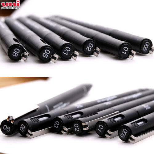 Uni Ball Pin Drawing Pen Pigment Liner Set Black ink 0.05mm to 0.8mm - Set of 6 - Picture 4 of 4