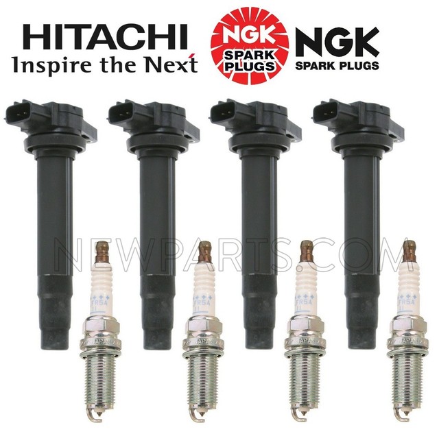 4 Hitachi Ignition Coils & 4 NGK Spark Plugs KIT for Nissan Sentra 00