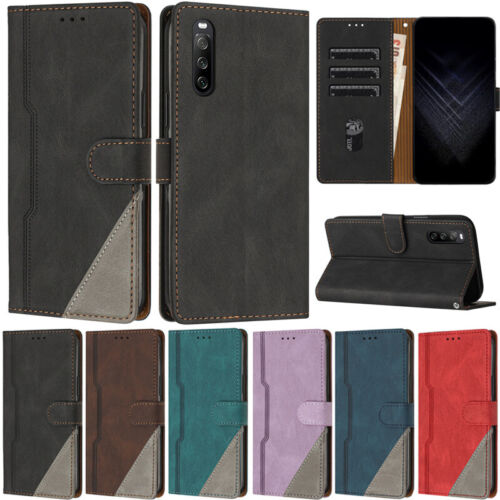 Luxury Splice Wallet Leather Flip Cover Case For Sony 1 IV 5 IV 10 IV 1 V 10 V - Zdjęcie 1 z 67