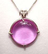 Ruby Lavender Quartz Round Pendant j3336