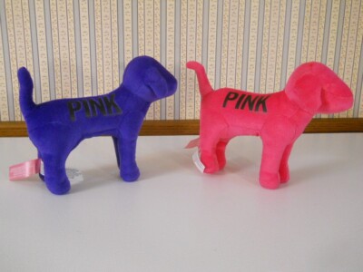 ヴィクトリア シークレット PINK DOGぬいぐるみ2体セット Victorias Secret plush Pink velvet dog & purple velvet dog lot of