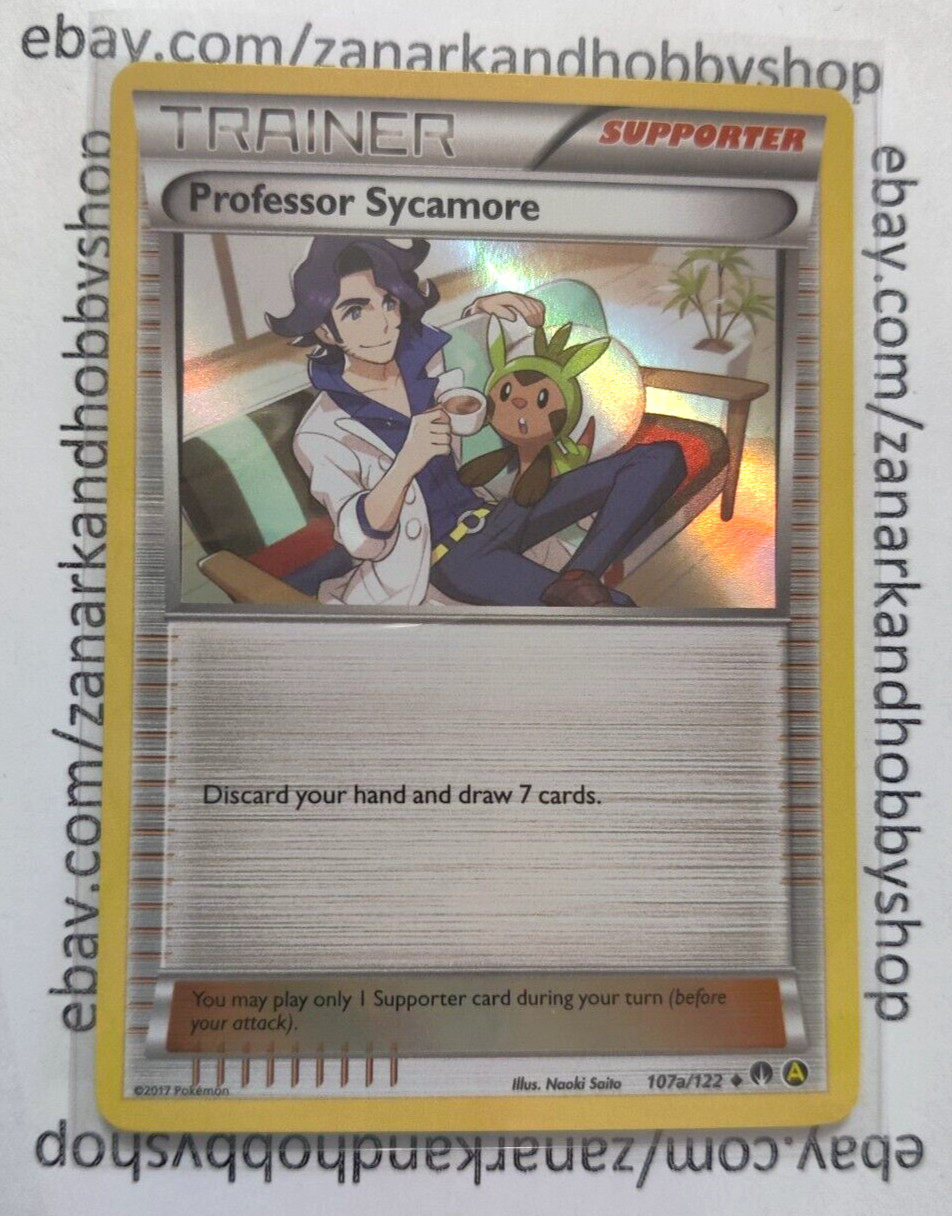 4x Pokemon Professor Sycamore 107a/122 Trainer HOLO NM