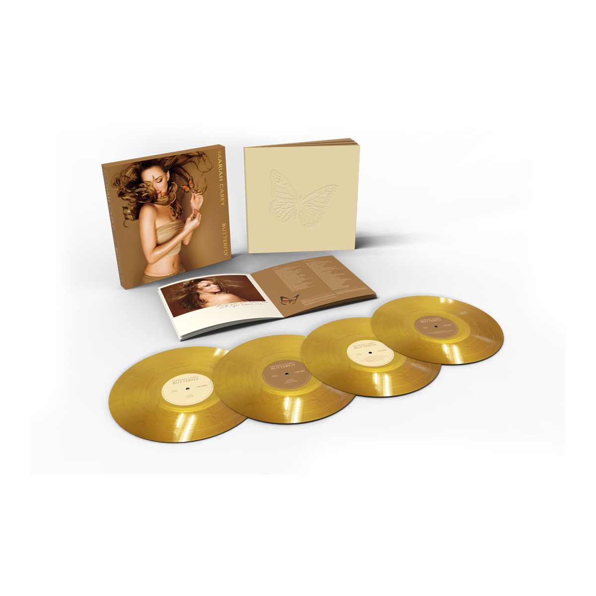 MARIAH CAREY BUTTERFLY 25 OFFICIAL 12" 4x LP BOX SET GOLD VINYL LIMITED NUMBERED