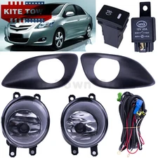 One Set Fog Light Lamps+Covers+Switch+Wiring For Toyota Yaris Sedan 1.5L 2007-12
