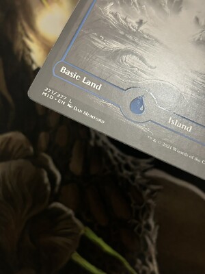 Island Basic Full Art Land Glossy Blue Midnight Hunt MTG 271