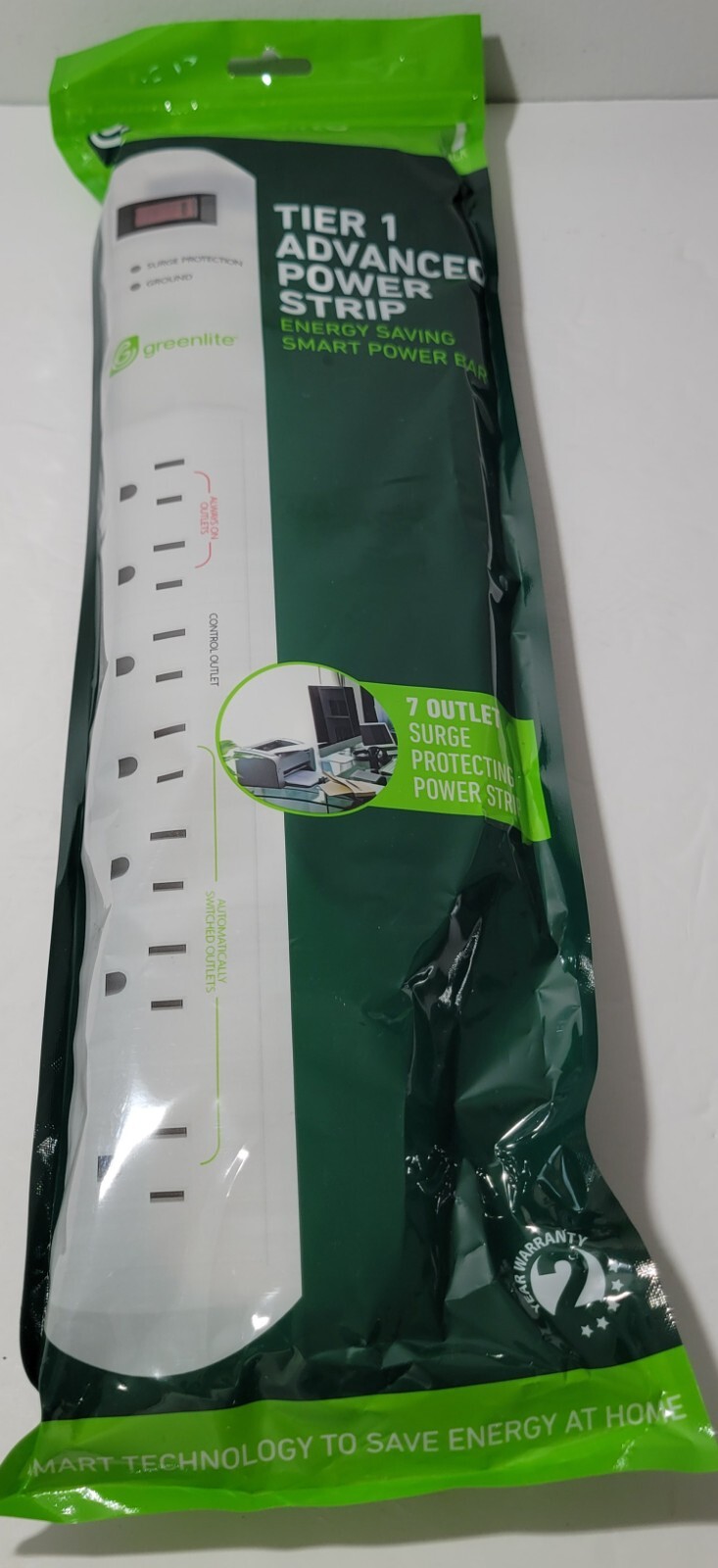 Greenlite Tier 1 Advanced Power Strip 7 Outlets Current Sensing Power