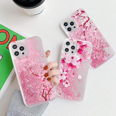 Soft Silicone Case For iPhone 15 14 13 Pro Max 16 17 Pretty Liquid Glitter Cover