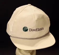Vintage Dow Elanco Hat Cap White Cloth Excellent Cond