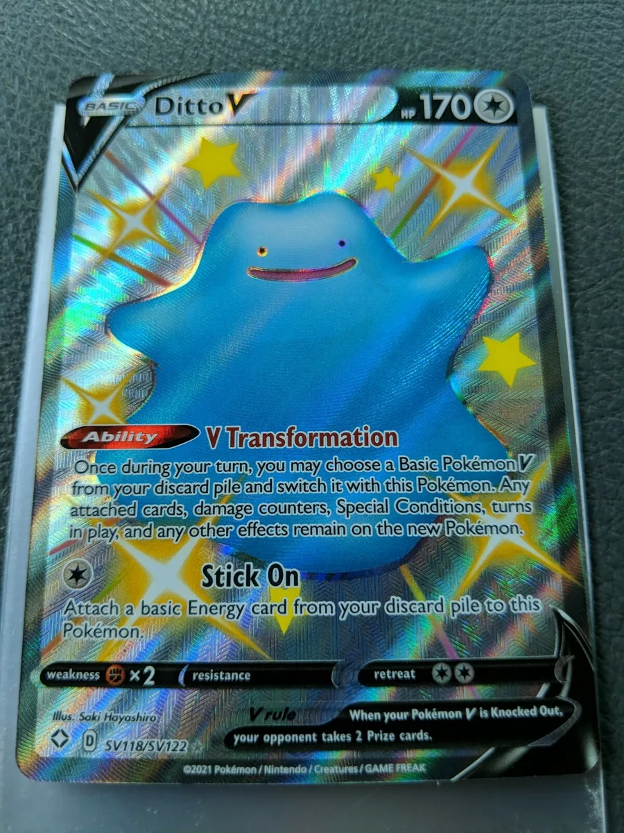 Ditto V SV118/SV122 Shiny Holo Rare Shining Fates Pokemon TCG NM