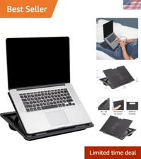 Portable Ergonomic Lap Desk with Bolster Cushions & Adjustable Height - Black