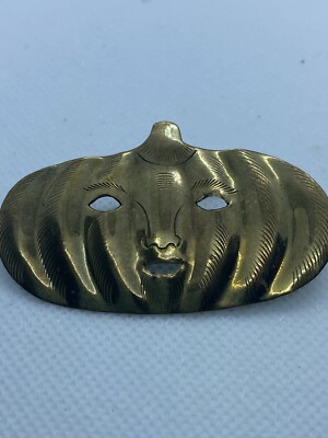 Jack O Lantern Pumpkin Pin Brooch Brass Halloween Fall Autumn | eBay