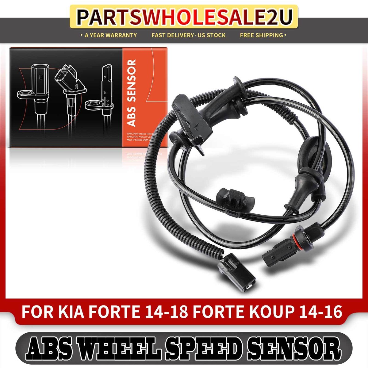 Front Left ABS Wheel Speed Sensor For Kia Forte & Forte Koup 2014-2018 2.0L