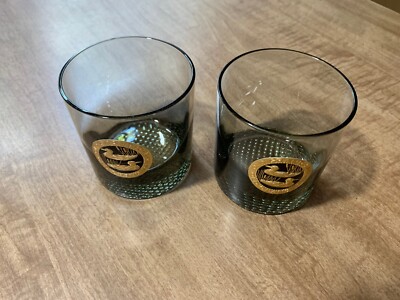 Pair Of Vintage 8oz Whiskey/Bourbon Drinking Glass Old Grand Dad Hunting