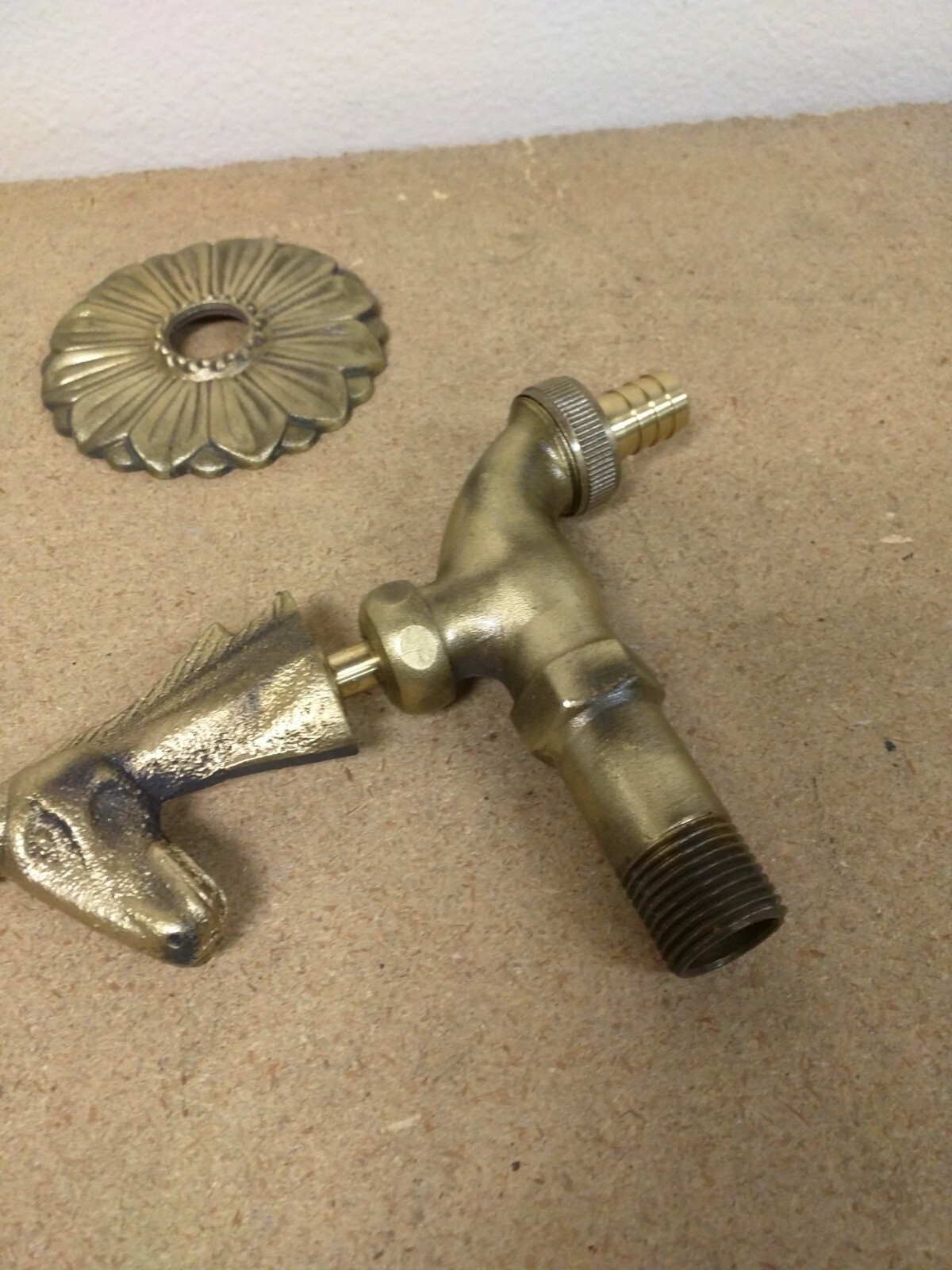 Decorative Outdoor Faucet HORESHEAD Shaped Spigot Solid Brass Antique