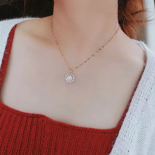 Collana in oro 18 kt con diamanti bianchi pendenti da donna bijoux donna collari - Foto 6 di 12