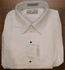 Neil Allyn Men's Tuxedo/Dress Shirt, Wing Collar, 1/4" Pleated Front, L 34/35