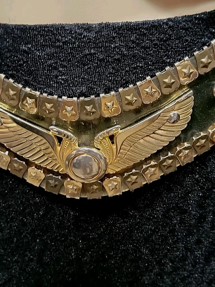 Потрясающий винтажный пояс 80-х Jose Cotel Paris France металлик и пластик золото Artsy - Изображение 4 из 4