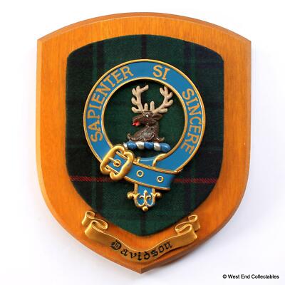 Alter Clan DAVIDSON Familie Wandrelief Schild Wappen Wappen Hochzeit Geschenk
