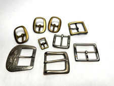 Collection of Vintage Metal Belt Buckles. 1960's 9 Pcs. 4 Marked "England"