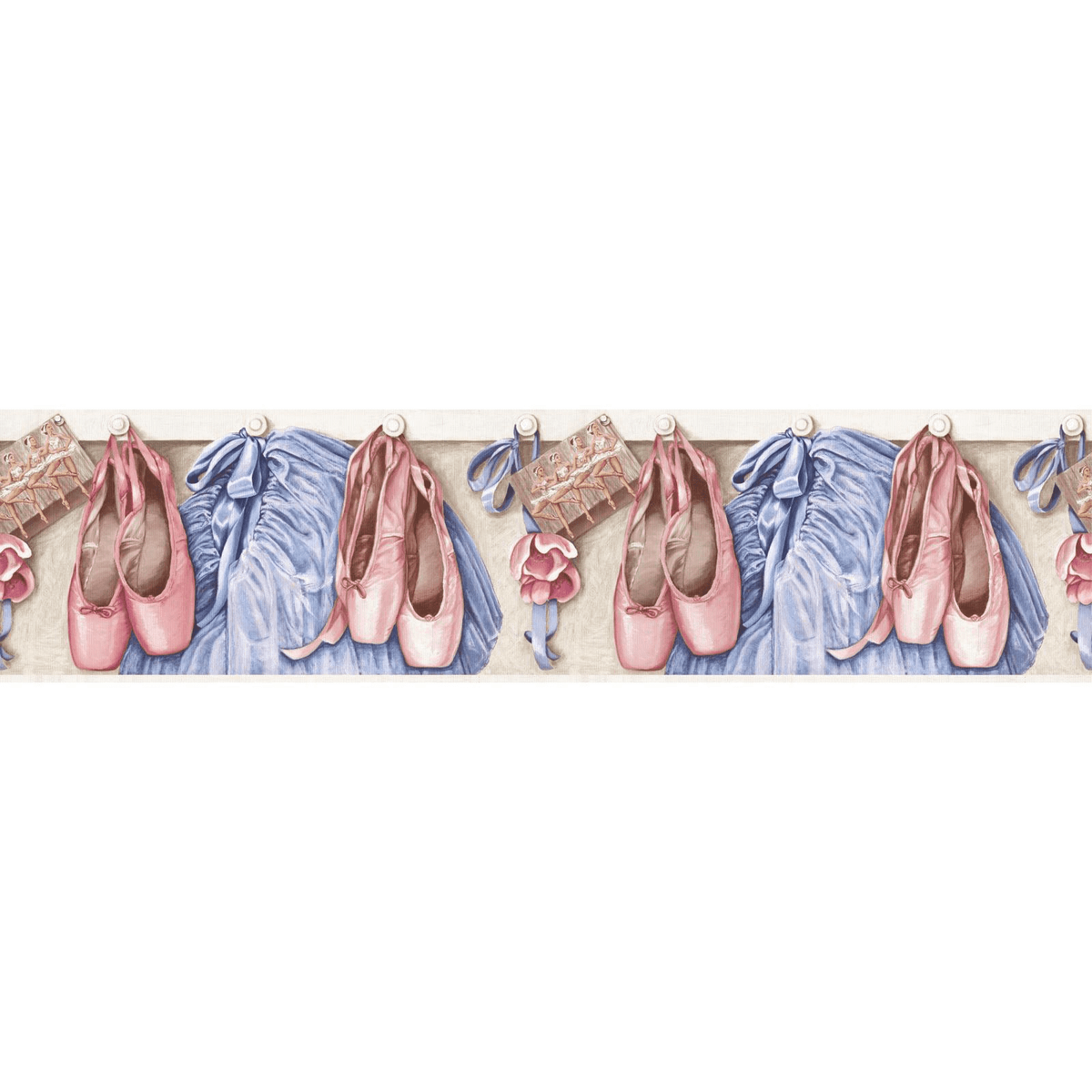 Prima Ballerina Toe Shoes Tutu's Ballet n Sure Strip Wallpaper