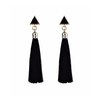 Black Drop Tassle Tassel Earrings Dress Fashion Present Gift Ladies Girls  Womans | eBay