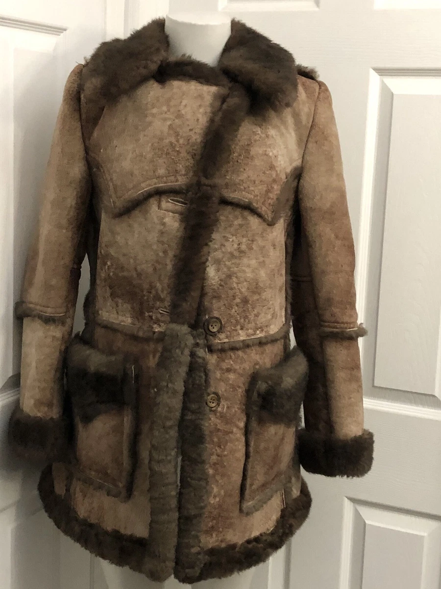 Vintage Lawrence Genuine Shearling Sheepskin Ranch Coat