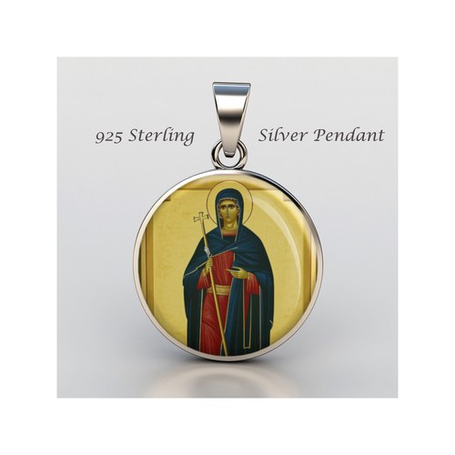 Heilige Natalia von Nikomedia 925 Sterling Silber christliche Medaille - Bild 1 von 4