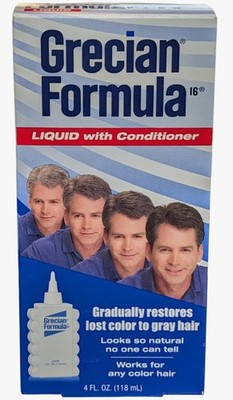 Grecian Formula 16 Liquid with Conditioner Restores Lost Color to Gray Hair 4 oz