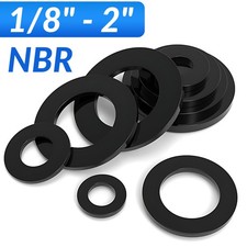 BLACK FORM A FLAT NEOPRENE RUBBER WASHERS - 1/8 1/4 3/8 1/2 3/4 1 11/4 2