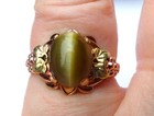 Black Hills Style Tri-Gold 10k Gold Ring w/ Gemstone Antique/Vintage — photo 4