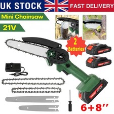 Mini Chainsaw-6+8Inch Brushless Motor Cordless Chainsaw +2X 4000mAh Battery