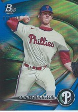 Andrew Painter, Phillies, 2022 Bowman Platinum Top Prospects Blue, TOP34, #8/150
