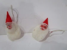 Vintage Christmas Santa Claus tie on crafting heads plastic