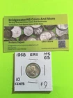 1958 Canadian 10c Dime .8 Silver Elizabeth II AG TRENDING AT $8