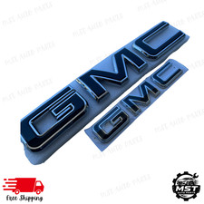 Front Grille Tailgate Rear Emblem For 2015-2019 Gmc Sierra 2500 Hd 2pcs
