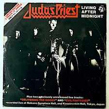 JUDAS PRIEST - LIVING AFTER MIDNIGHT - 1980 UK VINYL 12" LIMITED EDITION VG+/G+