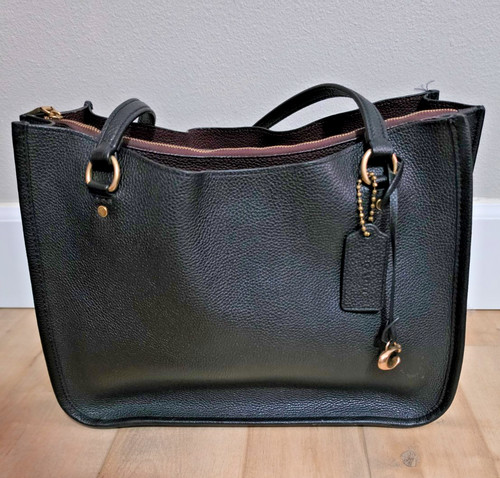 COACH Tyler Black Pebbled Leather Carryall Shoulder Bag #C2273