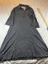 Women's Medium BANANA REPUBLIC  Gray Geometric Printed Long Sleeve Dress