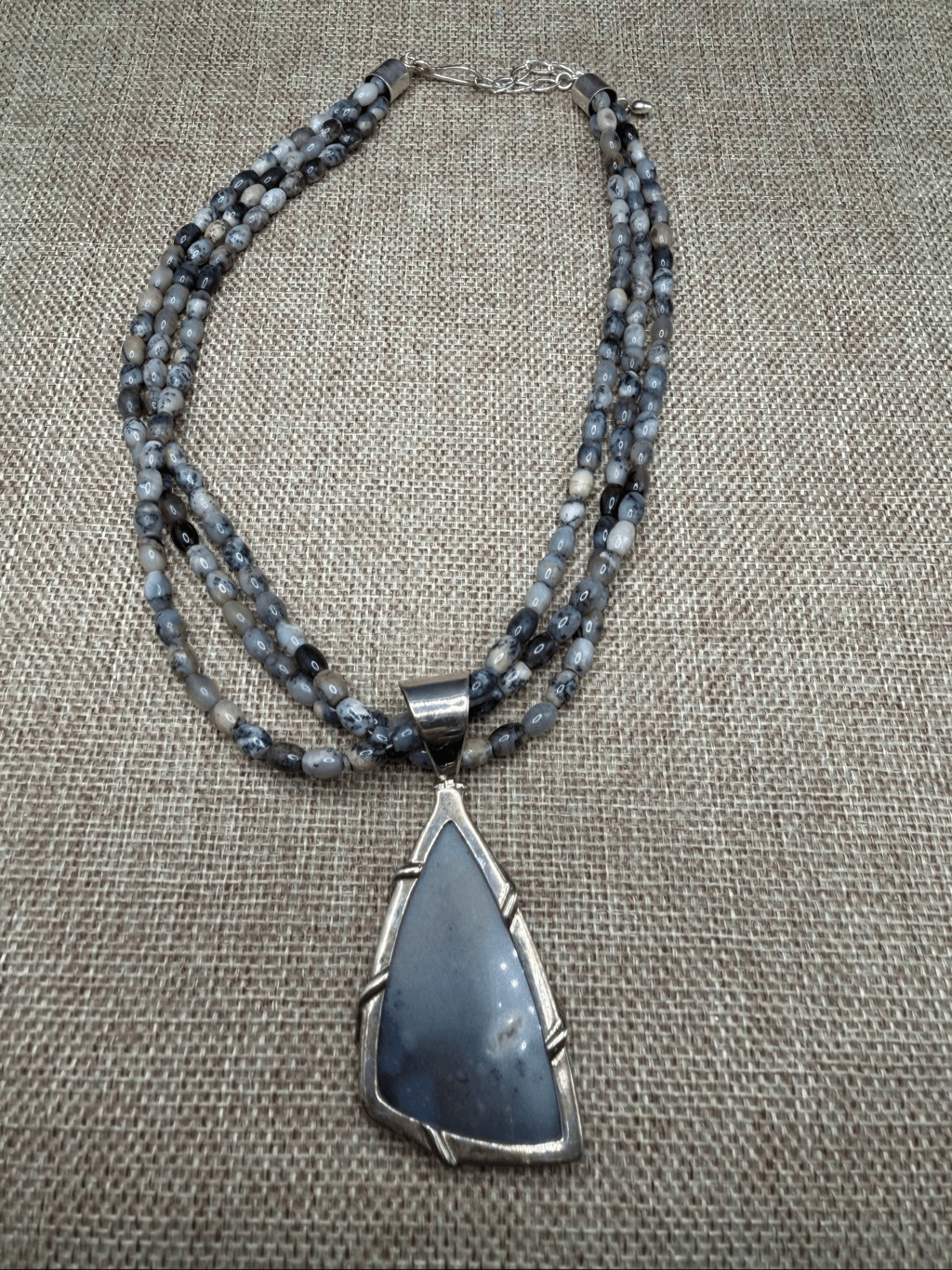 Dendritic Agate Sterling Silver Multi-Strand Neck… - image 5