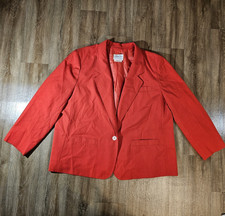 Country Sophisticates Vtg Womens Jacket Red 1 Button Made in USA