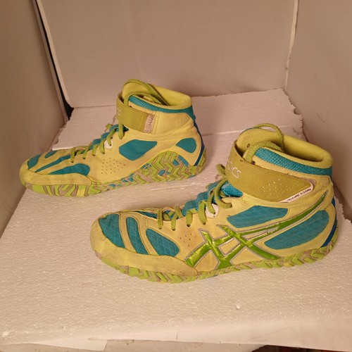 Asics Aggressor 2 LE Wrestling Shoes J402Y Neon Blast Green Men's Size 9 Rare