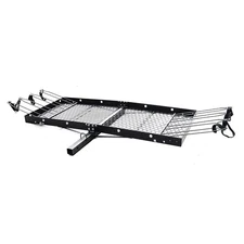 Tow Tuff 62-Inch Steel Cargo Carrier with Bike Rack, 500 lb Capacity, Black -...