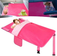 Toddler Airplane Bed with Blanket, Seat Extender for Kids, Pink 