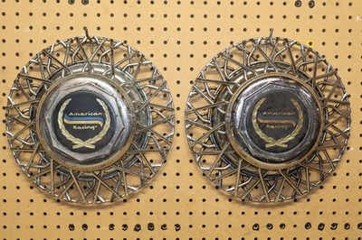 Vintage Set of 2 ''ET'' Wire Basket Spoke Wheel Inserts American Racing Co.